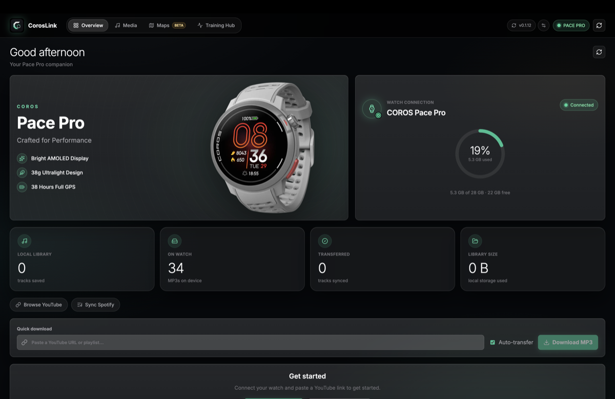 CorosLink Overview dashboard Overview dashboard